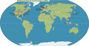 Map of Busiest Airports of the World