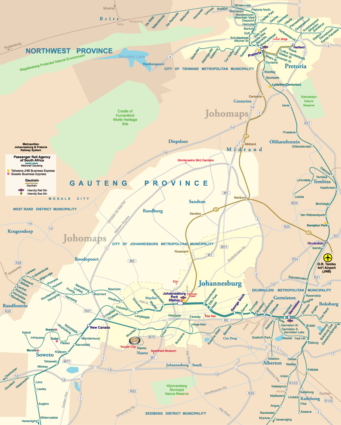 Metro Map of Johannesburg