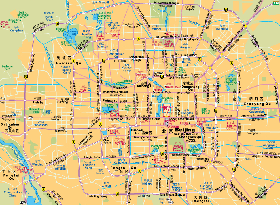 北京交通地图 Map of Beijing