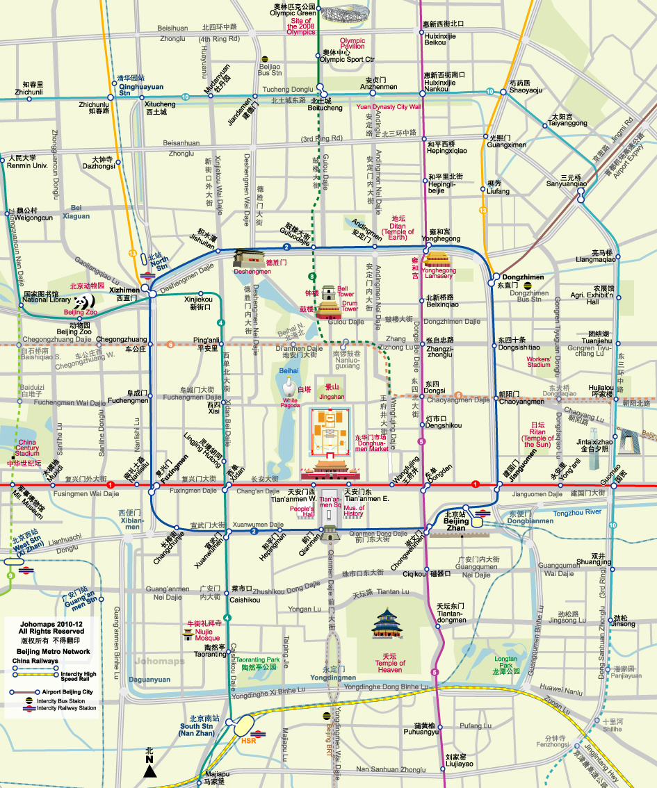 Map of Beijing City Centre