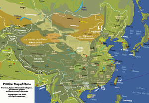 Physical Map of China