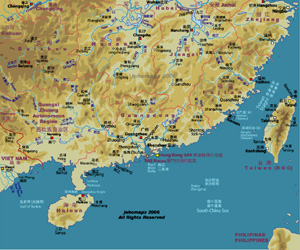 Map of Southern China
