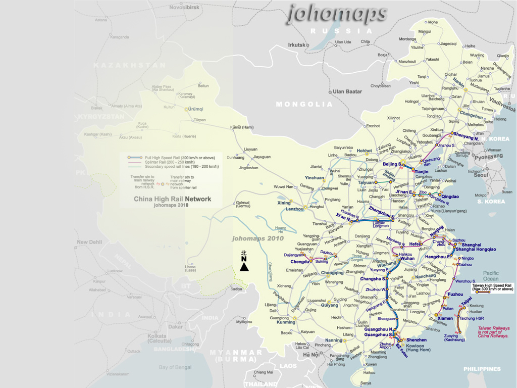 China Rail Map Wallpaper