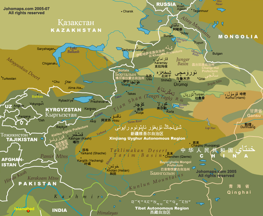 Shinjiang Haritasi / Map of Xinjiang