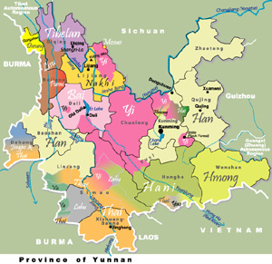 Map of Yunnan