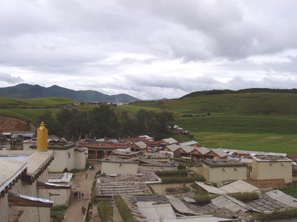 view from Ganden Sumtseling Monastery