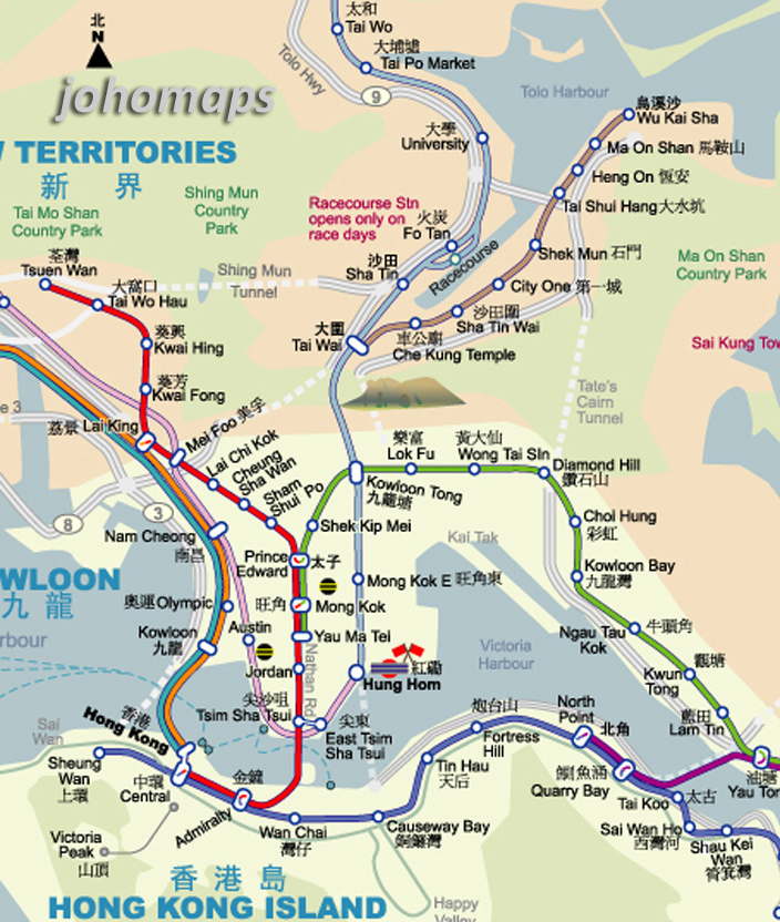 Hong Kong Metro Map Wallpaper