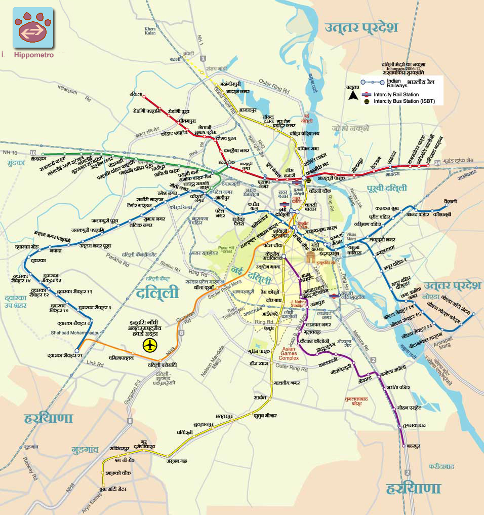 Metro Map of Delhi