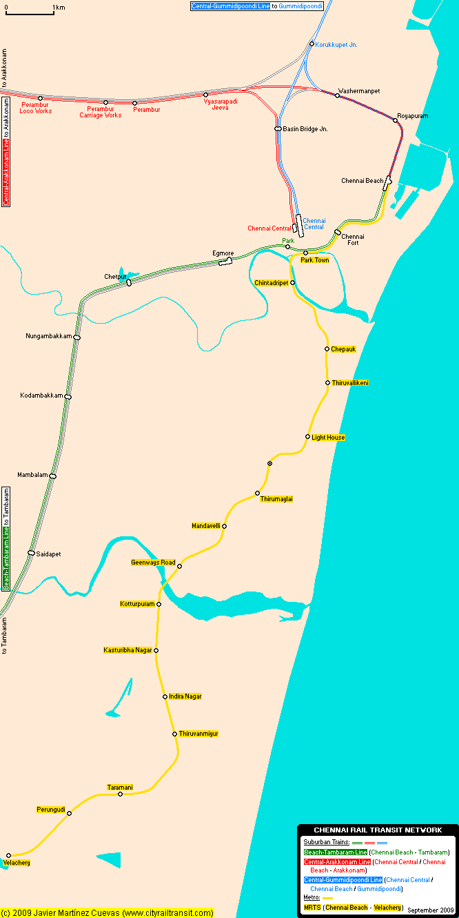 Rail Map of Chennai