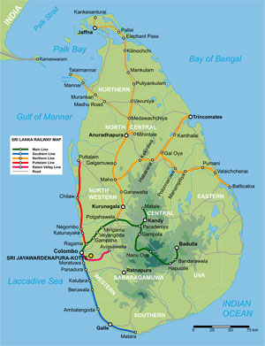 Rail Map of Sri Lanka