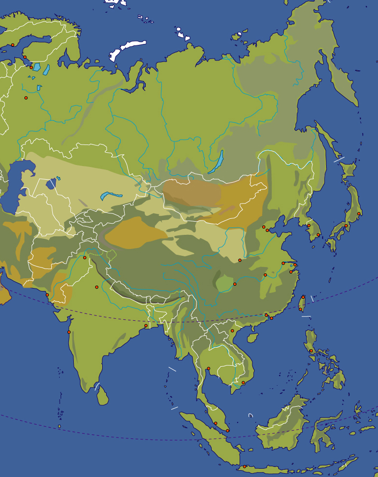 Blank Map of Asia