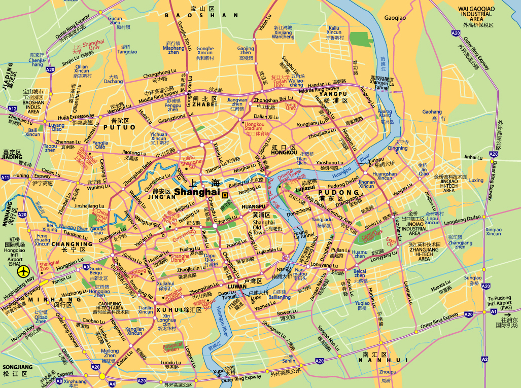 上海交通地图 City Map of Shanghai