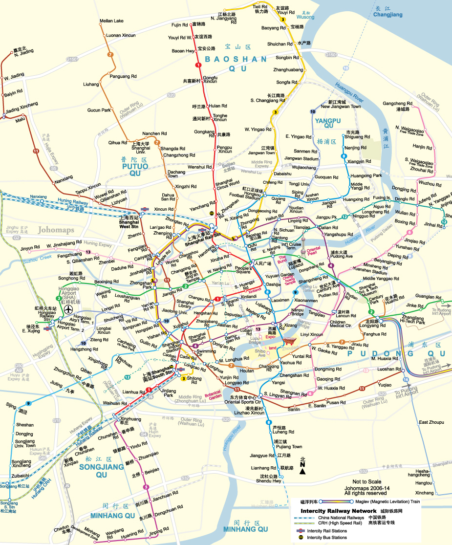 上海地铁图 Shanghai Metro Map