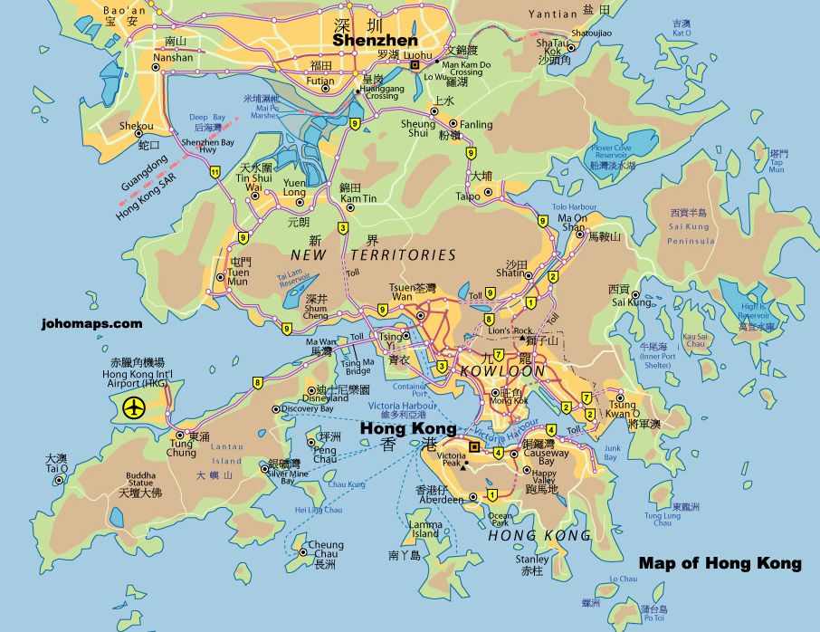香港交通地圖 City Map of Hong Kong