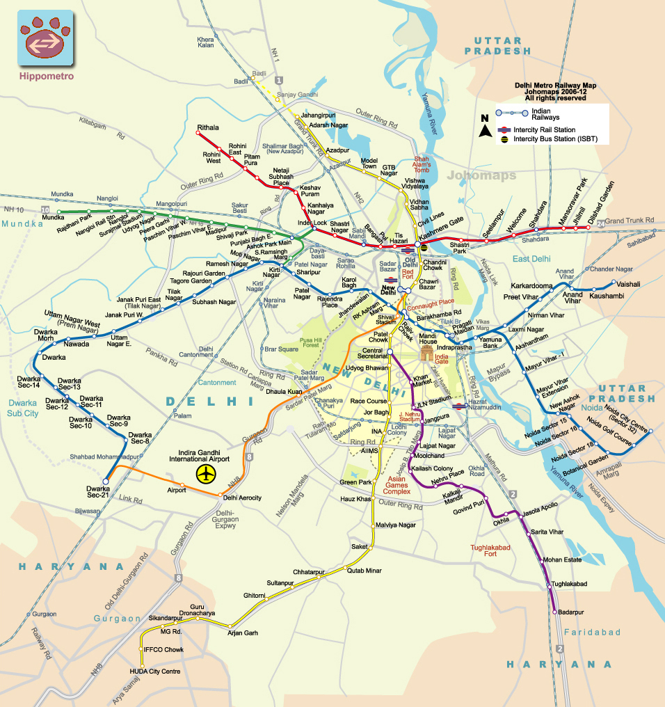 德里地鐵圖