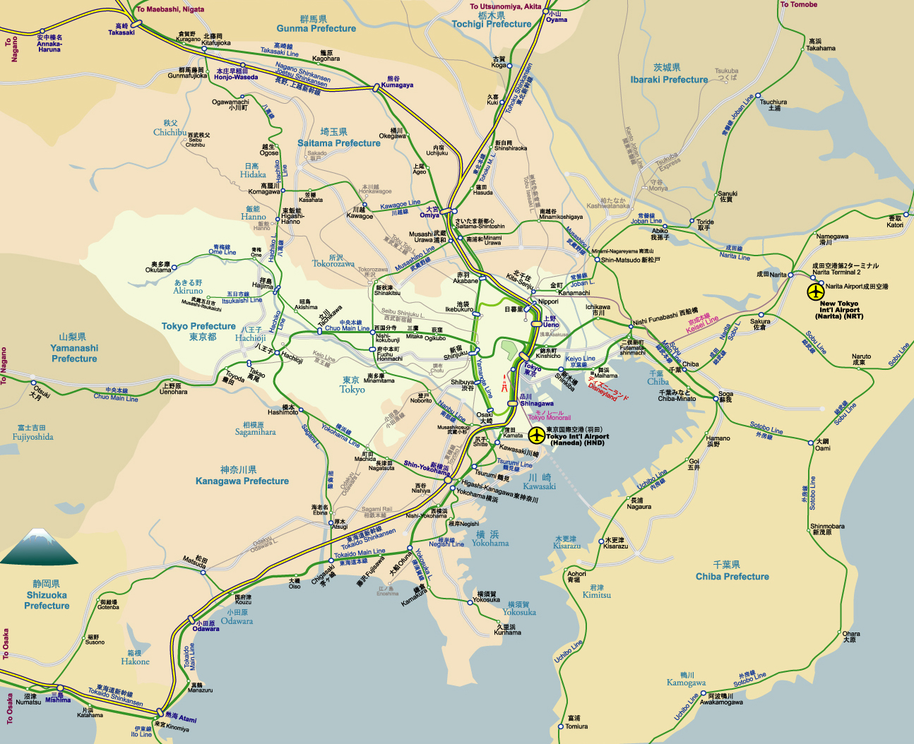 關東地區鐵路圖