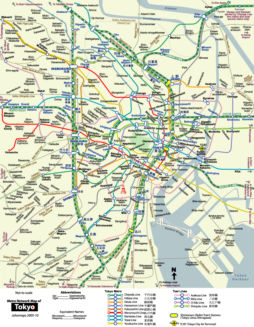 東京都市鉄道地図 Urban Rail Map of Tokyo