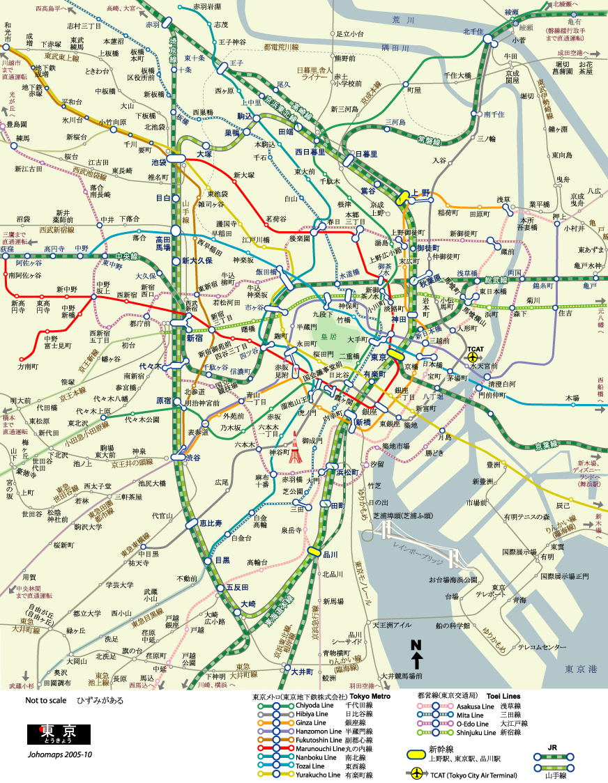 東京都市鉄道地図 Urban Rail Map of Tokyo