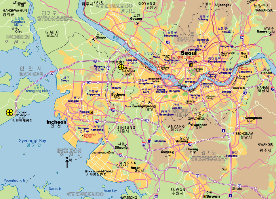서울지도 City Map of Seoul