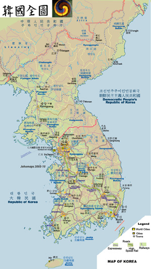 韓國/朝鮮地圖