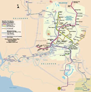 吉隆坡巴生河流域鐵路系統圖