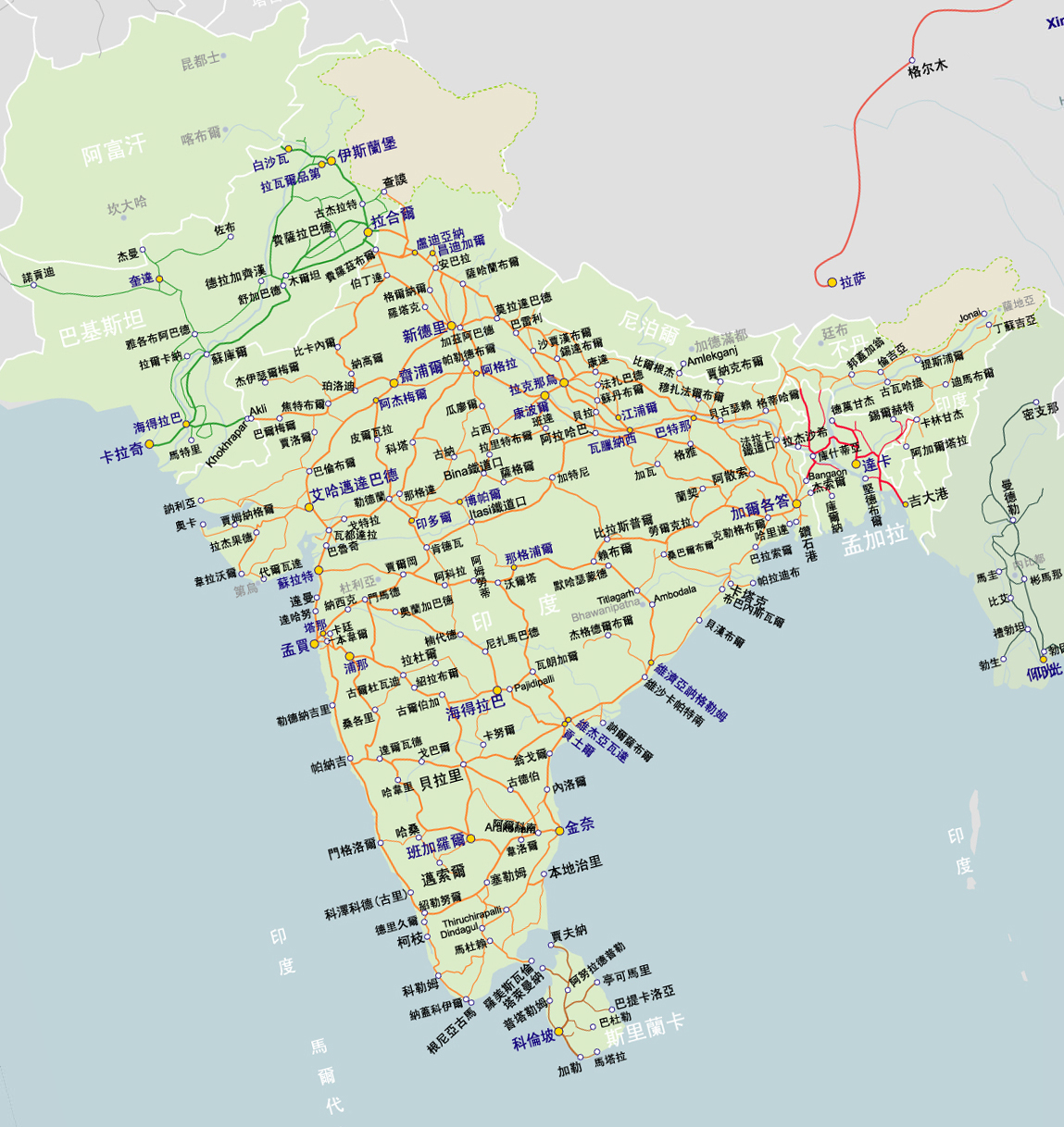 南亞鐵路圖