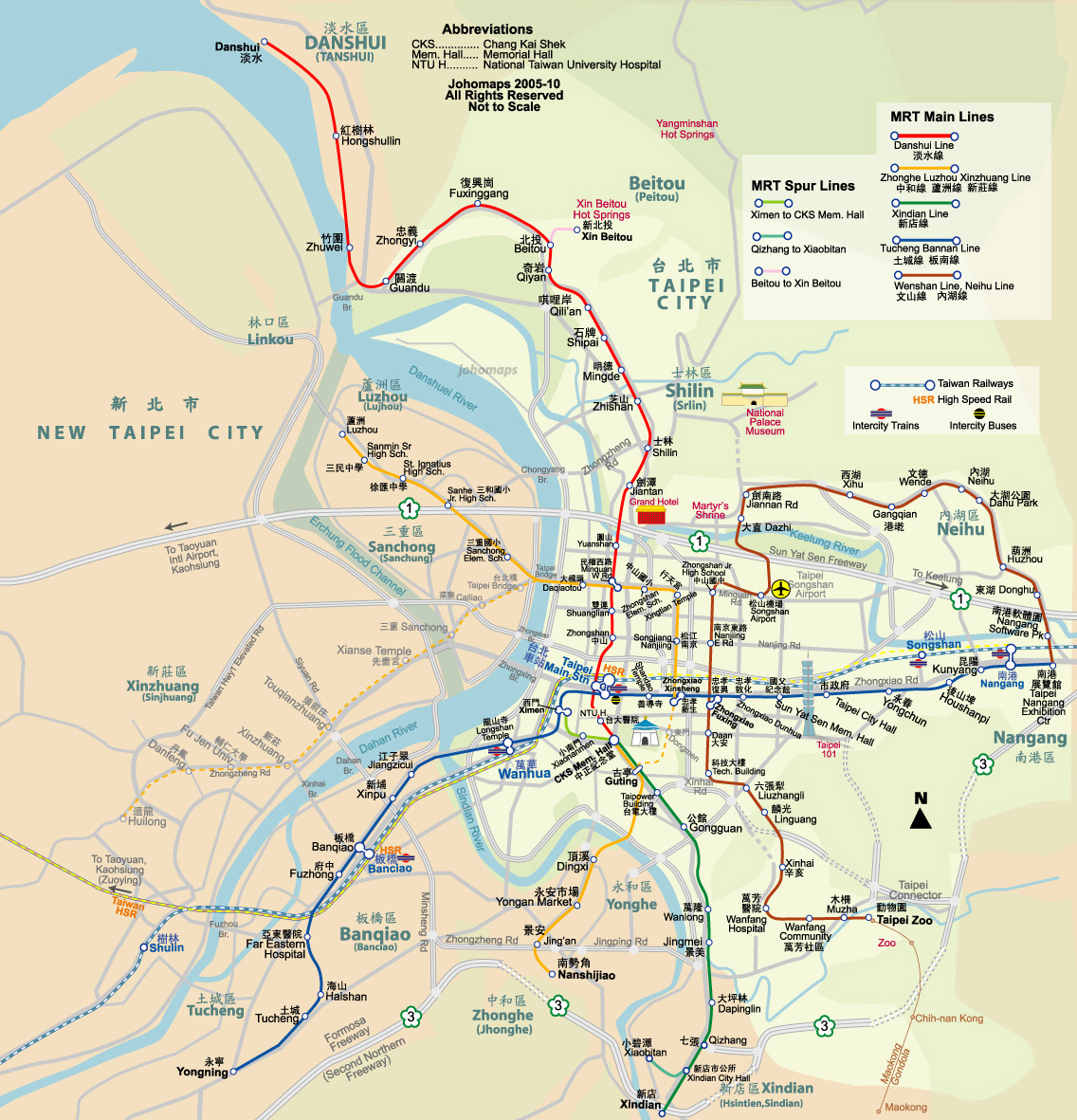 Metro Map of Taipei 台北捷運地圖