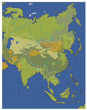 亞洲無字地圖