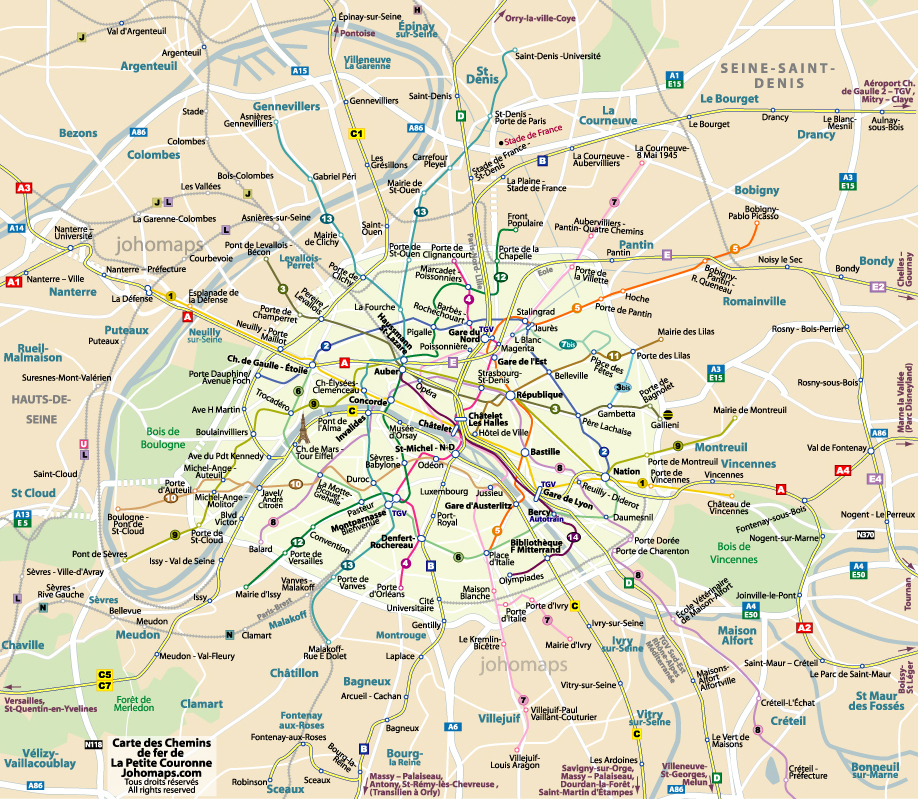 Carte du Metro de Paris / 卓號地圖 - 巴黎地鐵圖