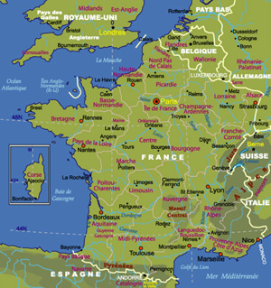 法國地圖 / Carte de France / Map of France