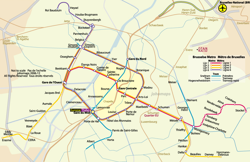 Carte de Metro de Bruxelles/布魯塞爾地鐵圖