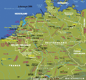 德國及比荷盧地圖 / Deutschland und Benelux Landkarte / Kaart van Benelux met Duitsland / Carte d'Allemagne et Benelux