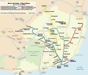 Mapa do metro de Lisboa / 里斯本地鐵圖