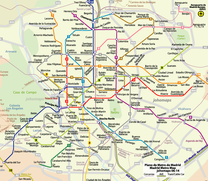 Plano de Metro de Madrid / 馬德里地鐵圖