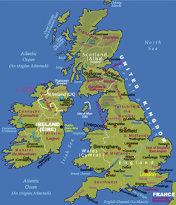 英國及愛爾蘭地圖