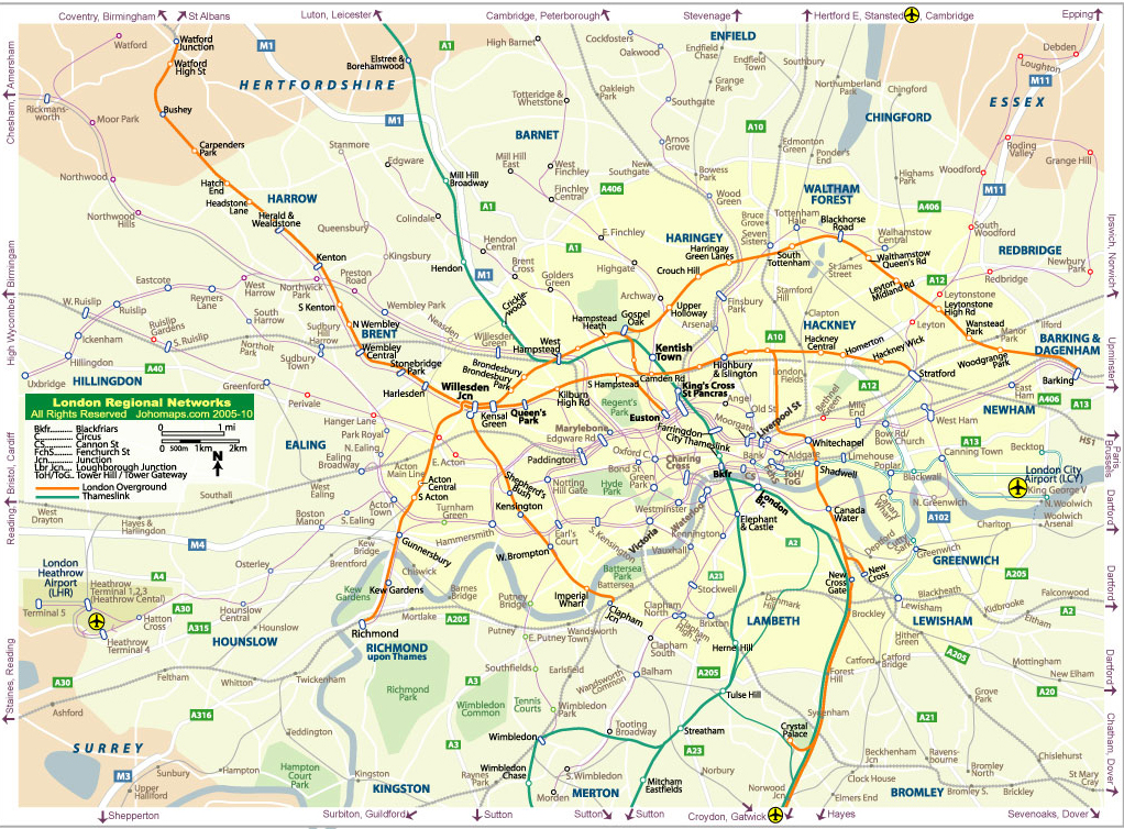 倫敦區域鐵路系統地圖