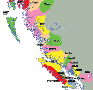 卑詩省海岸區原住民圖