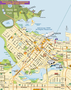 溫哥華市中心地圖