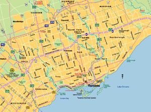 多倫多道路地圖 / City Map of Toronto / Plan de Toronto