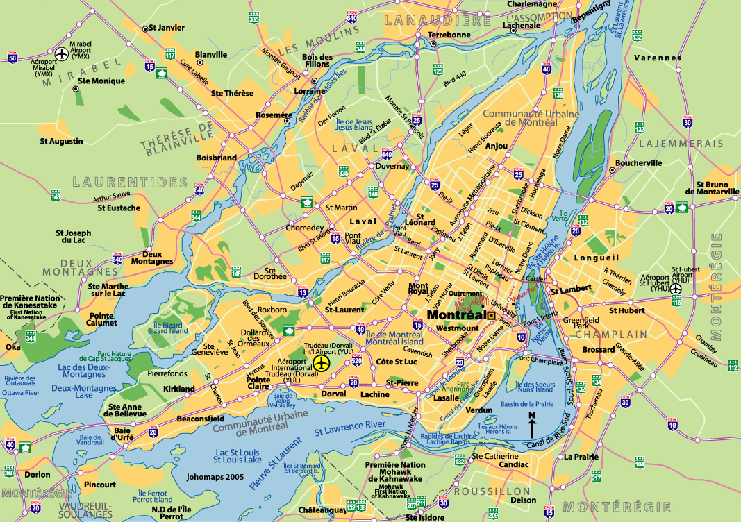 蒙特利爾道路地圖 / Plan de Montral / City Map of Montreal