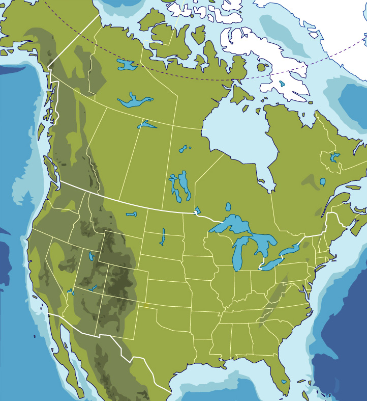 北美洲無字地圖