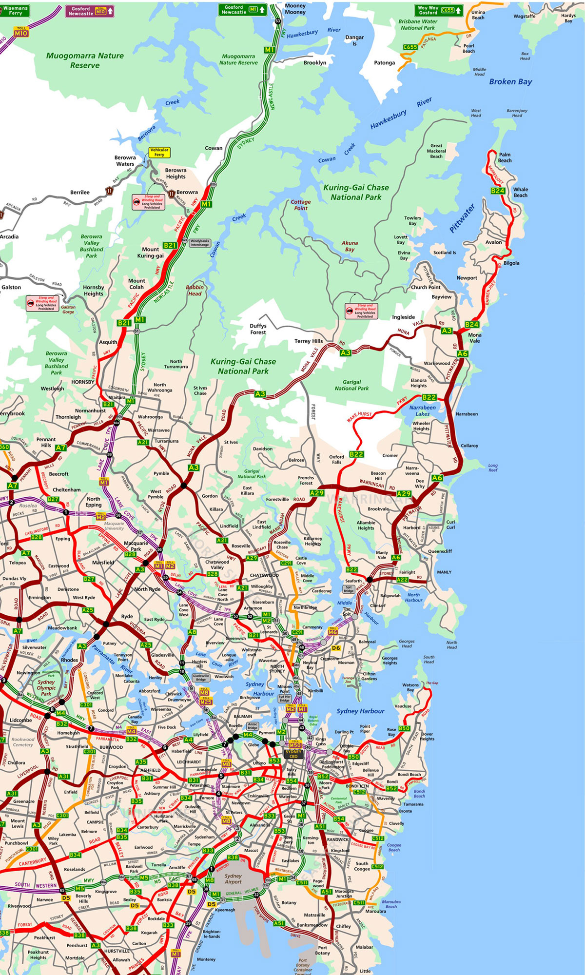 卓號地圖 - 悉尼道路地圖