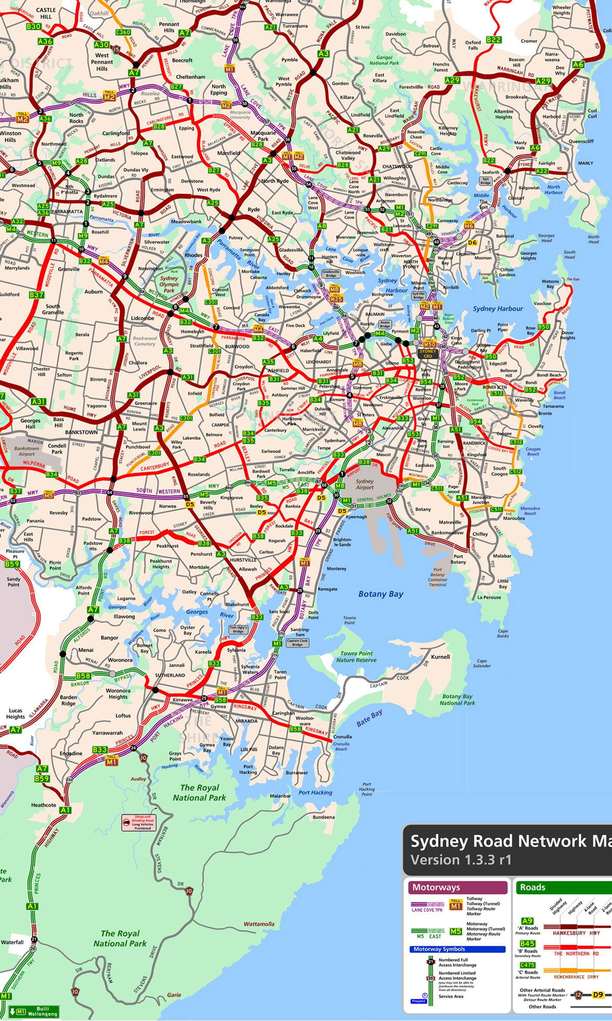 卓號地圖 - 悉尼道路地圖