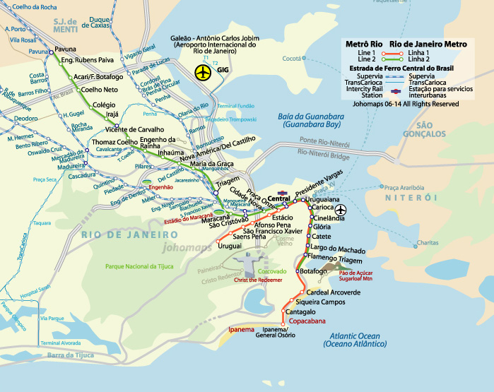 里約熱內盧地鐵圖 / Mapa do metro do Rio de Janeiro