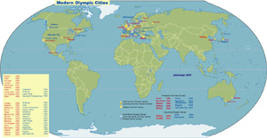 全球奧運城市圖