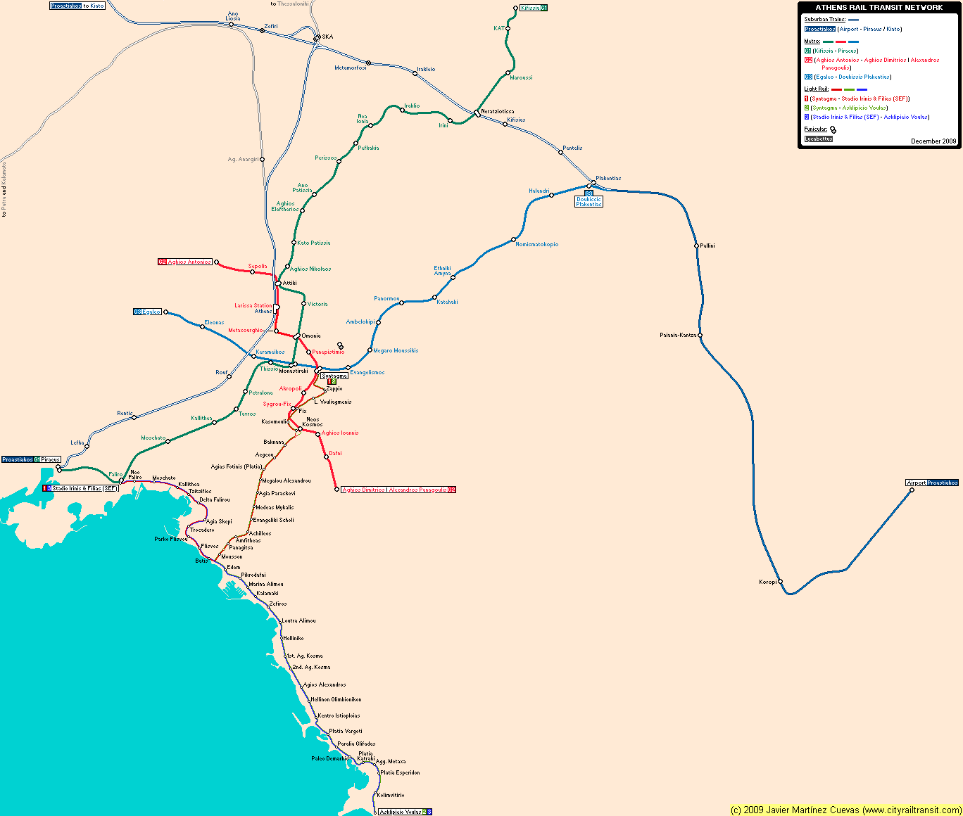 Metro Map of Athens