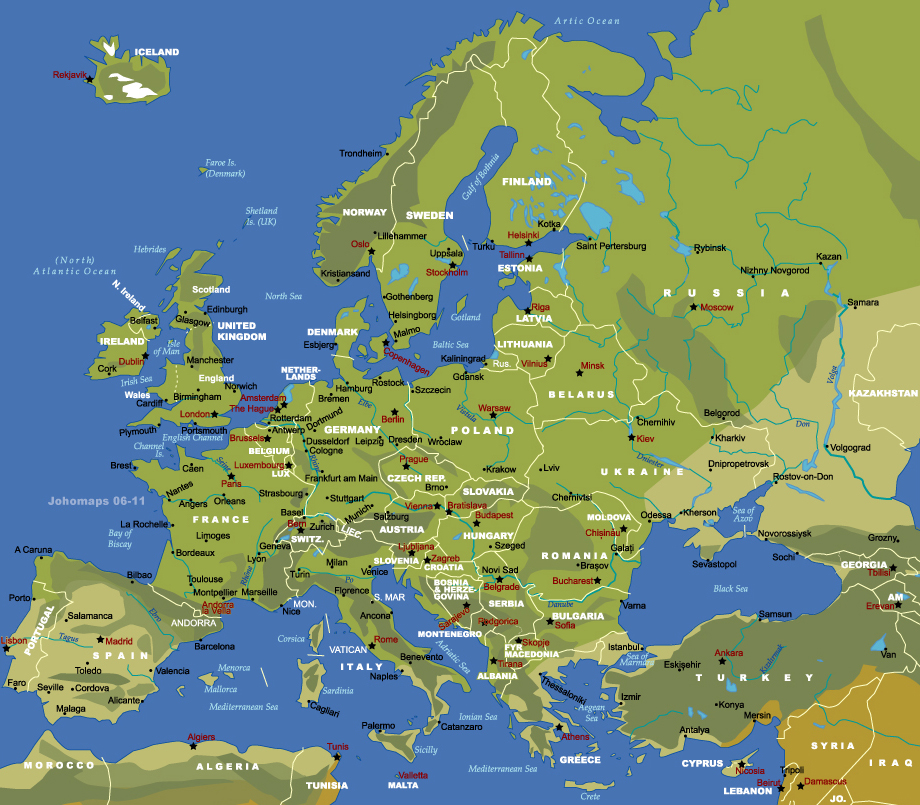 Map Of Europe JohoMaps