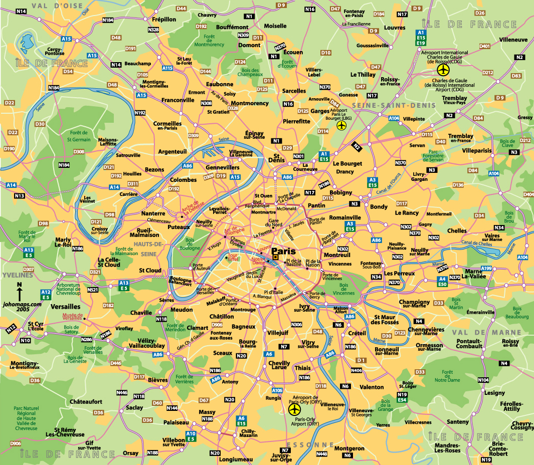 map of paris france