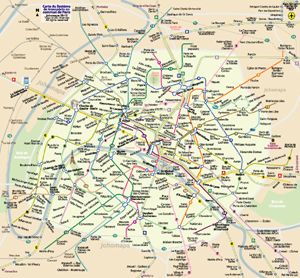 Carte du Metro de Paris / Paris Metro Map