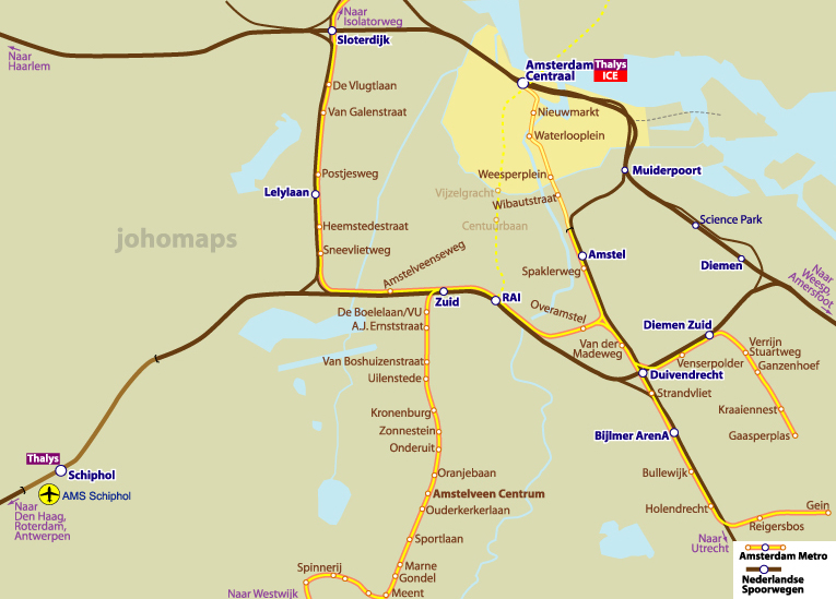 City Rail Map of Amsterdam